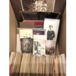 Collection of vintage postcards, Victorian photographs and an album