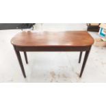 19th century mahogany D-shaped side table on square taper legs
