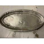 Art Nouveau pewter tray, other pewter