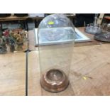 Glass dome with copper base