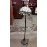 Tiffany style standard lamp with dragonfly shade, approximately 155cm high