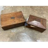 Late Regency mahogany work box and another box