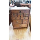 Miniature chest with an arrangement of drawers, 31.5cm wide, 23.5cm deep, 40cm high