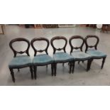 Collection of ten Victorian and later mahogany balloon back dining chairs
