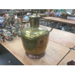 Large brass and copper lidded flagon / vessel