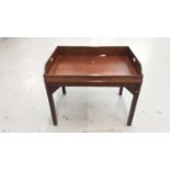 19th century mahogany butlers tray on later stand