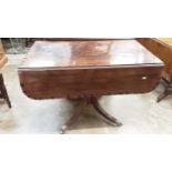 Good quality Regency mahogany Pembroke table with rosewood cross banded decoration , end drawer with