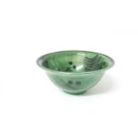 Jane Cox green glazed art pottery bowl