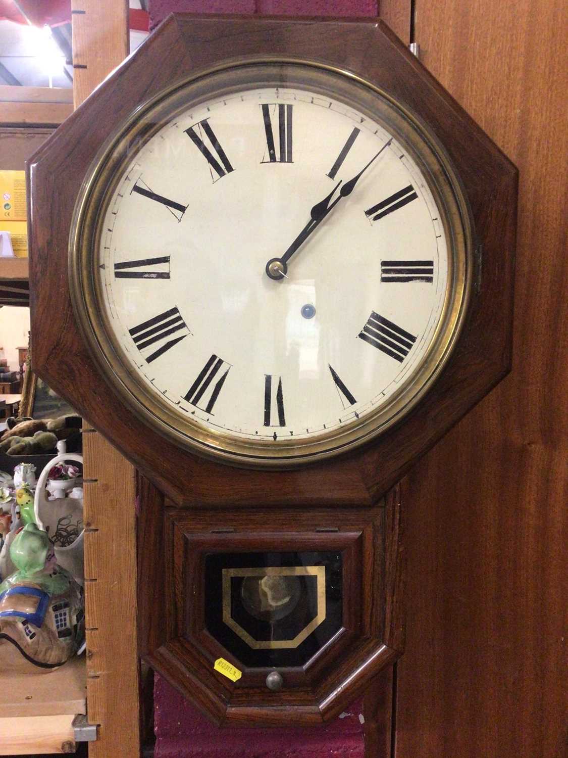 Victorian drop dial wall clock and another wall clock - Image 2 of 3