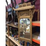 1950s Chinese giltwood mirror with architectural frame