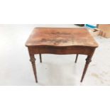 Nineteenth century mahogany side table with single drawer on bobbin turned legs, 87cm wide, 59.5cm d