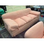 Unusually large 1920s sofa and matching armchair
