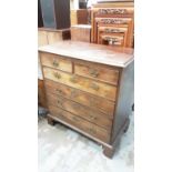 Georgian mahogany chest of two short and four long drawers on bracket feet, 98 cm wide, 109 cm high,