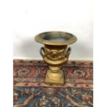 Gilt painted fibreglass classical urn, 50cm high