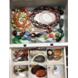 Semi precious gem stone necklaces, pendants, brooches, loose stones and beads