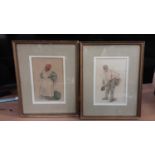 L.V. Nicholson, pair of watercolour portraits in glazed frames