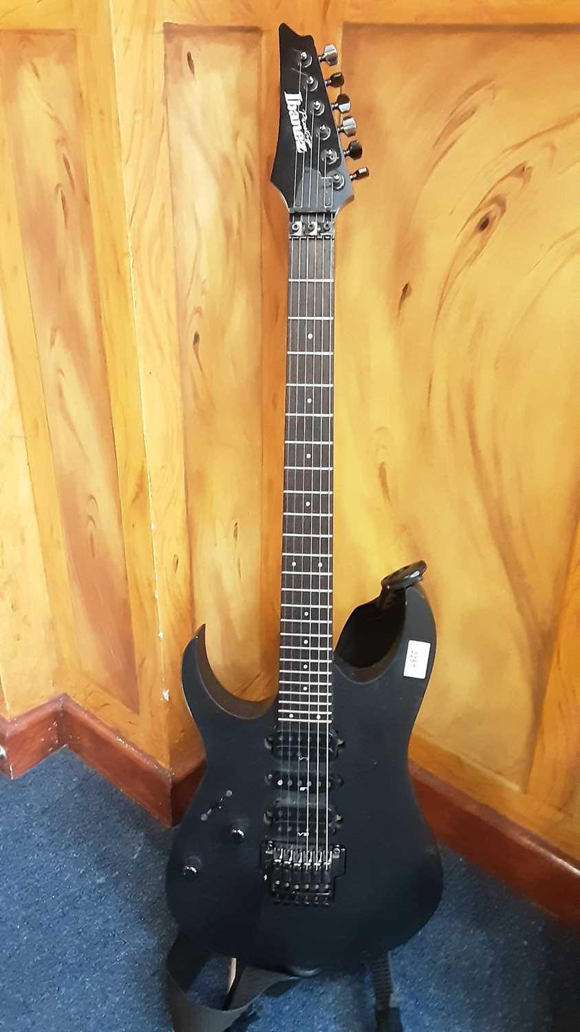 Ibanez Prestige left-handed six string electric guitar, black finish