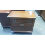 Pair of campaign style chests of drawers