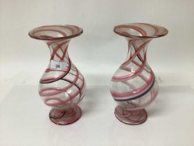 Pair of twist glass vases