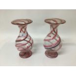 Pair of twist glass vases