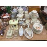 Poole pottery Summer Glory pattern tea and dinnerware, Lurpak butter dish and toast rack and other c