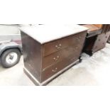 Edwardian mahogany chest of two short and two long drawers, 106cm wide, 52.5cm deep, 82cm high