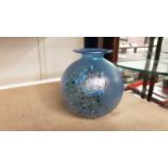 Isle of Wight iridescent vase, with original sticker, 15cm high