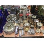 Group of silver plated ware to include cutlery, entreé dishes and other items