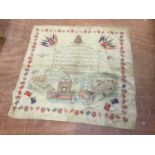 First World War period silk handkerchief 'Till the boys come home (Keep the home fires burning).'
