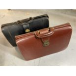 Two vintage leather briefcases