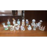 Collection of Beatrix Potter figures, other items