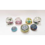 Seven Murano art glass paperweights