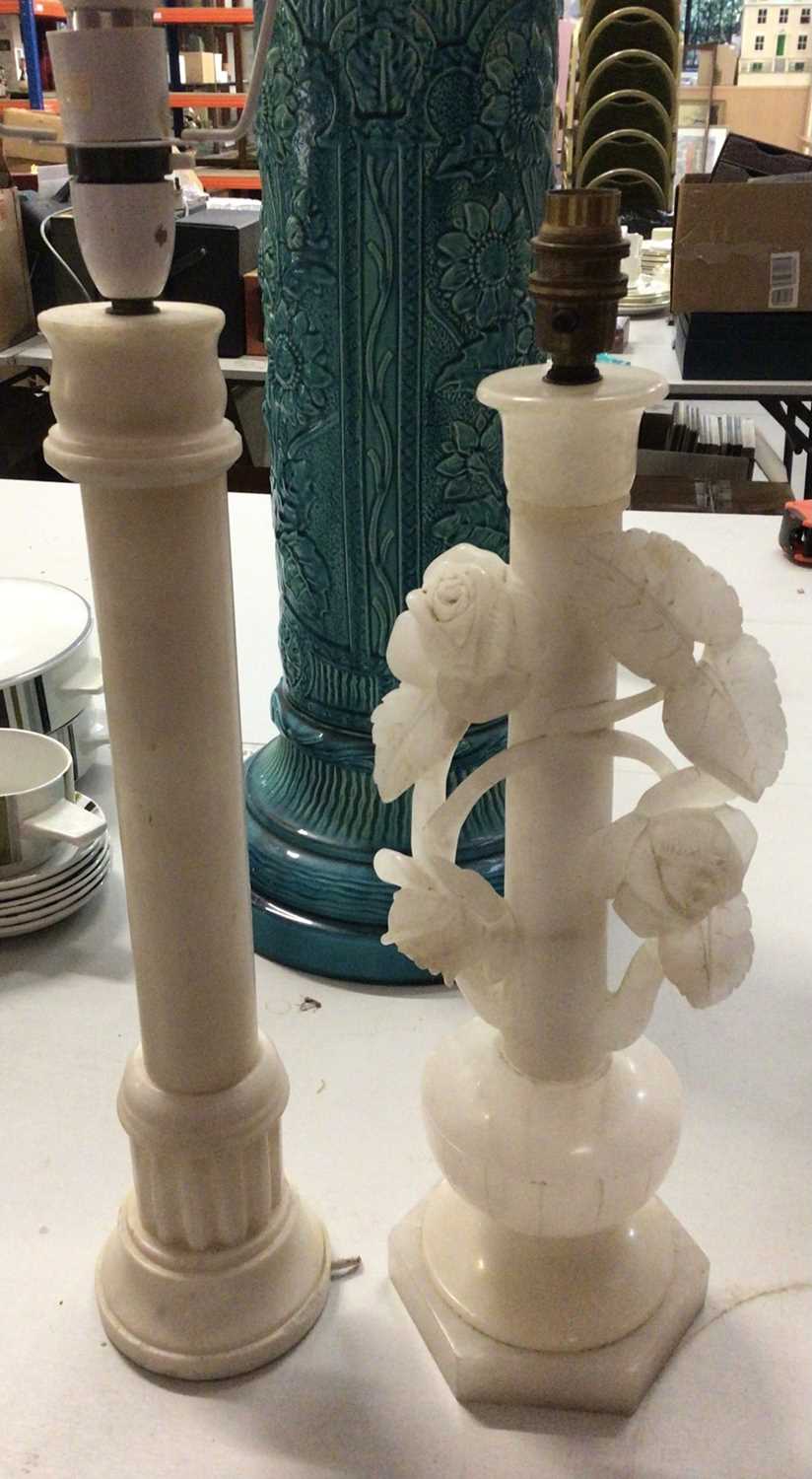 Two alabaster table lamps