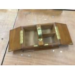 Edwardian mahogany and brass table top cigar box