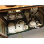 Three boxes of assorted decorative ceramics and dinnerware