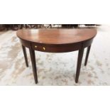 Nineteenth century mahogany D-end side table on square taper legs, 120cm wide, 55cm deep, 71.5cm hig