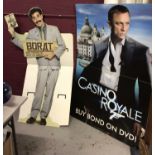 Cinema advertising cardboard cut outs including James Bond etc