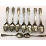 Nine Georgian and later silver teaspoons, 7ozs