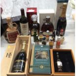 Group of champagne, wine and spirits including Ascott XO brandy, Hine Antique cognac, House of Commo