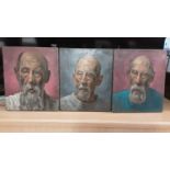 Three oil on canvas portraits of men