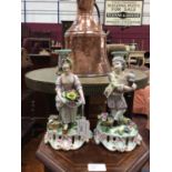 Pair of Meissen style candlesticks