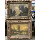 Two large 19th century oils on canvas in gilt frames - Landscapes