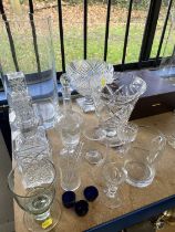 Group of 19th century and later glass to include good quality cut glass vase and bowl