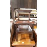 Edwardian mahogany child's chair with tray front and rising lid for a commode