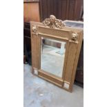 Gilt mirror with lion mask decoration