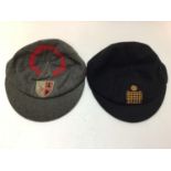 Two vintage school caps