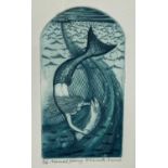 Elizabeth Morris (contemporary) etching and aquatint, mermaid fishing, signed and numbered 4/75, 20