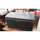 Antique dome top trunk with studded decoration and metal side handles