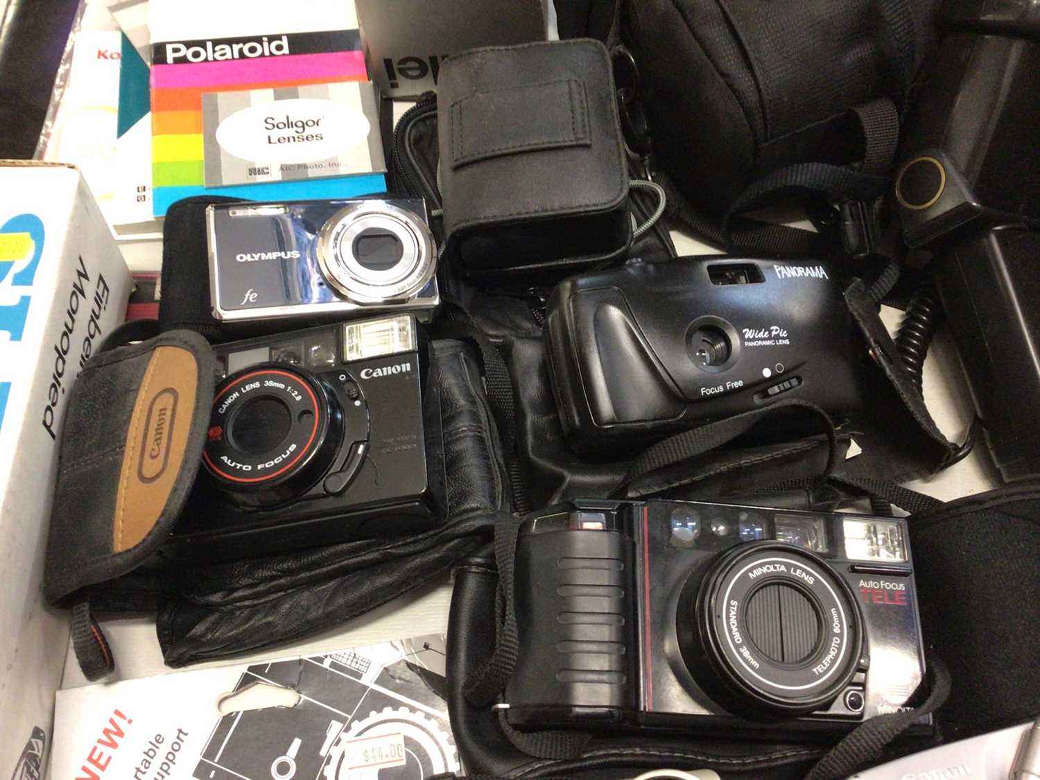 Group of digital and other cameras including Kodak, Minolta, Olympus etc tripods and accessories - Image 3 of 5