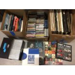 Group of LP records, CDs including Jazz Blue Note boxed set, similar related books, The Art of the L